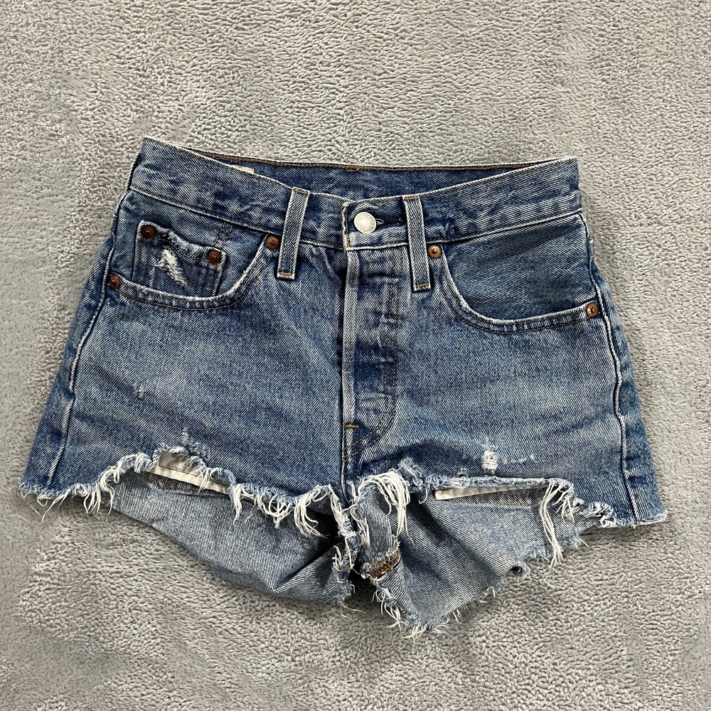 Signature by Levi Strauss Distressed Blue Denim Jean Shorts